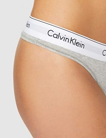 Calvin Klein Damen String MODERN COTTON - THONG, Gr. 38 (Herstellergröße:  M), Grau (GREY HEATHER 020) 