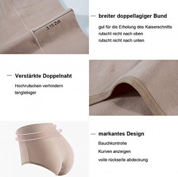 INNERSY Unterwäsche Frauen Bauchweg Unterhose Damen Slips Mehrpack Bauwolle  Hohe Taille Panties (3XL-EU 48, Colour 5F) 