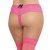 Dreamgirl Women's Plus-Size Sheer Thigh-High Stockings with Silicone Lace Top, Neon Pink, Queen - 4