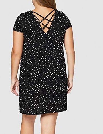 ONLY Damen onlBERA Back LACE UP S/S Dress JRS NOOS Kleid, Mehrfarbig (Black  AOP: Triangle Square), 34 (Herstellergröße: XS)